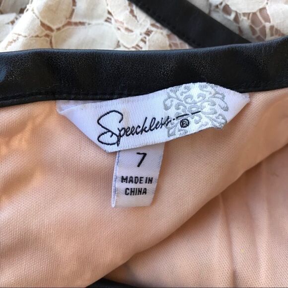 Speechless Leather and cream lace Dress size 7 - Picture 4 of 8